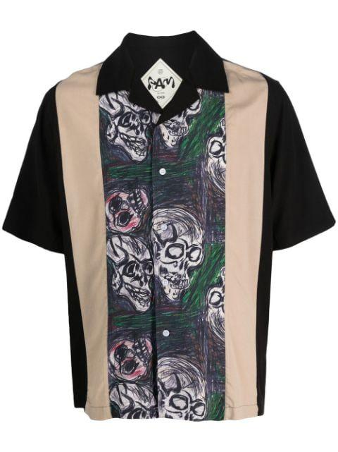 skull-print bowling shirt by PERKS&MINI