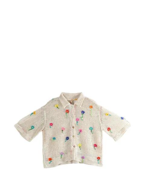 floral crochet shirt by PERO