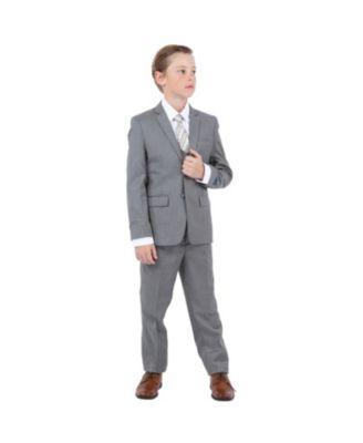 Big Boys 5 Piece Sharkskin Suit,Vest,Pants,Shirt and Tie Set by PERRY ELLIS