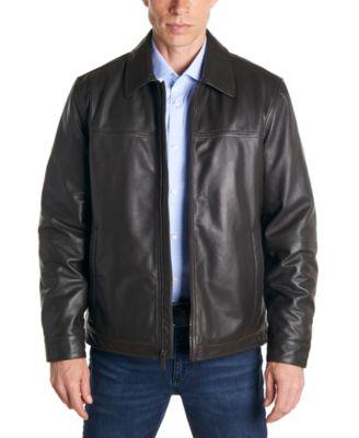 Men's Classic Leather Jacket by PERRY ELLIS