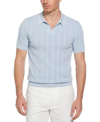 Men's Johnny Collar Stripe Polo Shirt by PERRY ELLIS