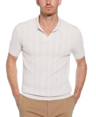 Men's Johnny Collar Stripe Polo Shirt by PERRY ELLIS