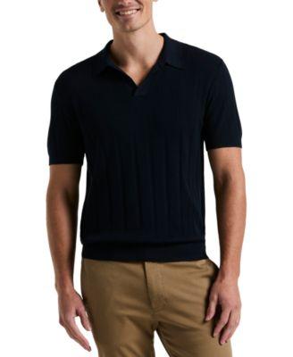 Men's Johnny Collar Stripe Polo Shirt by PERRY ELLIS