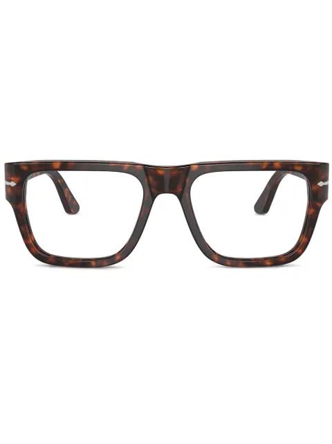 tortoise-shell square frame glasses by PERSOL