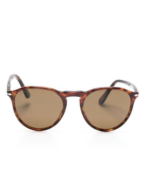 tortoiseshell-effect round-frame sunglasses by PERSOL