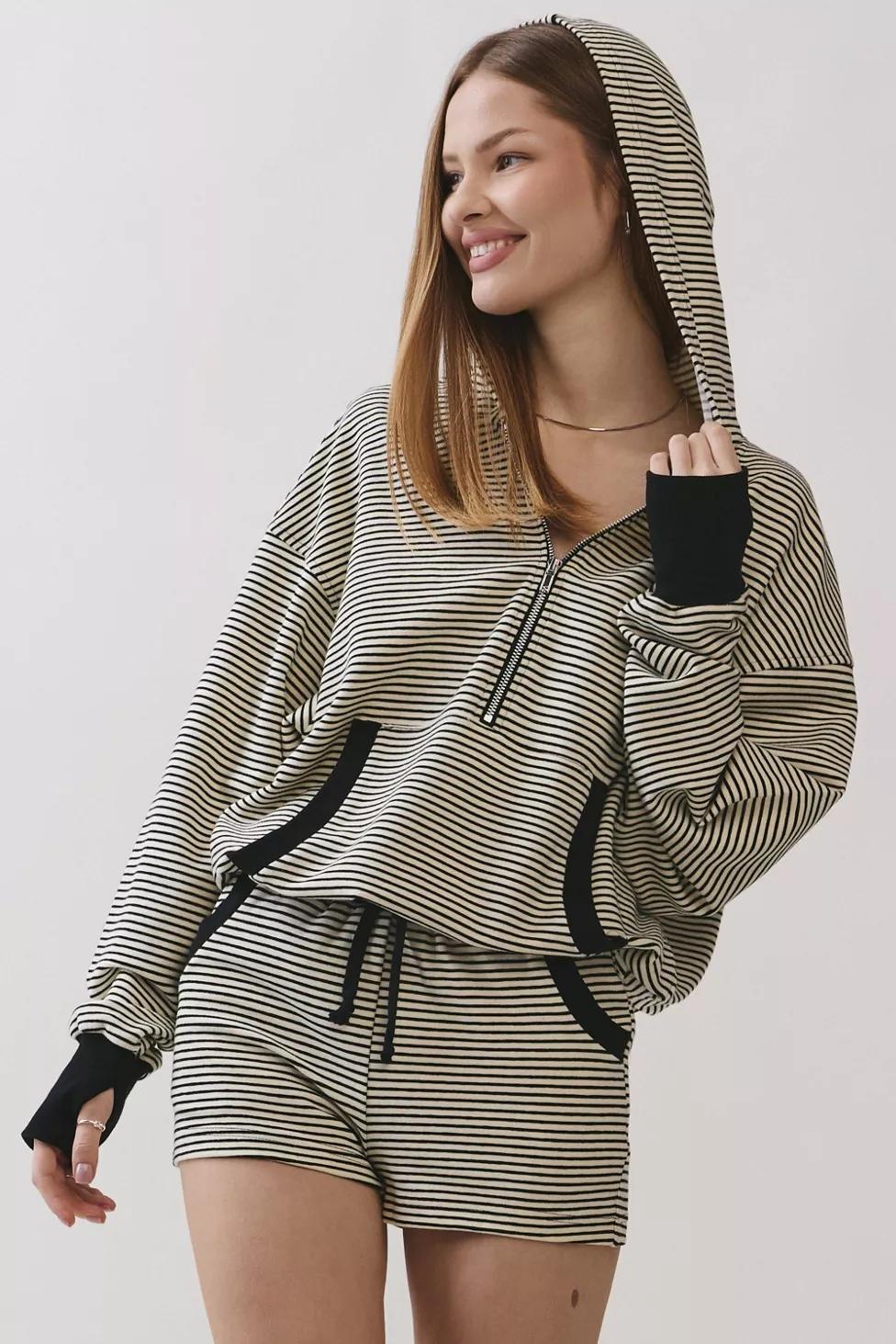 Personal Code Amiri Stripe Half Zip Up Hoodie by PERSONAL CODE