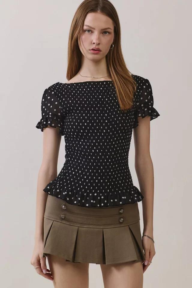 Personal Code Dottie Polka Dot Smocked Top by PERSONAL CODE