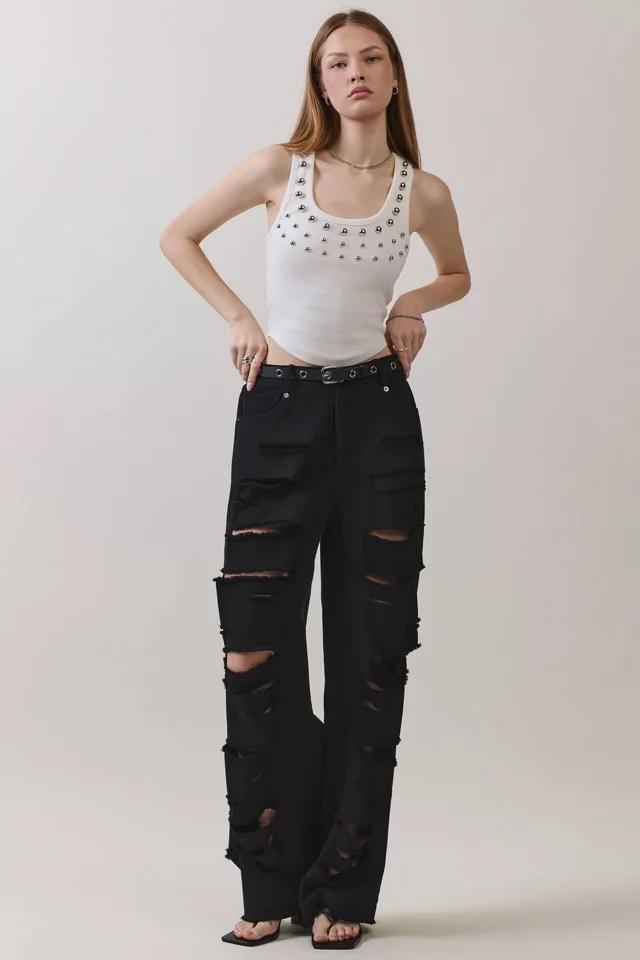 Personal Code Halle Distressed Wide Pants by PERSONAL CODE