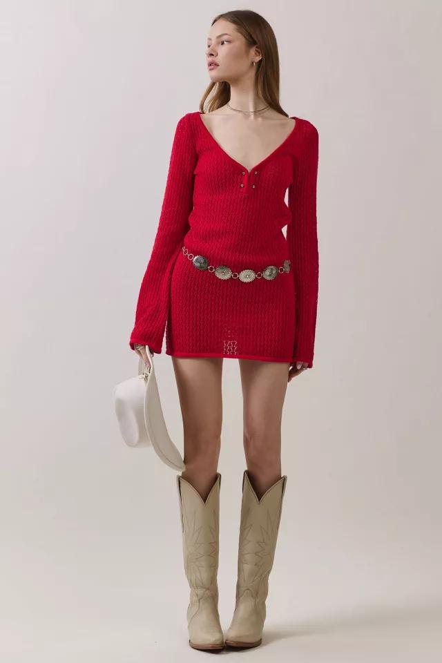 Personal Code Nerina Crochet Long Sleeve Mini Dress by PERSONAL CODE