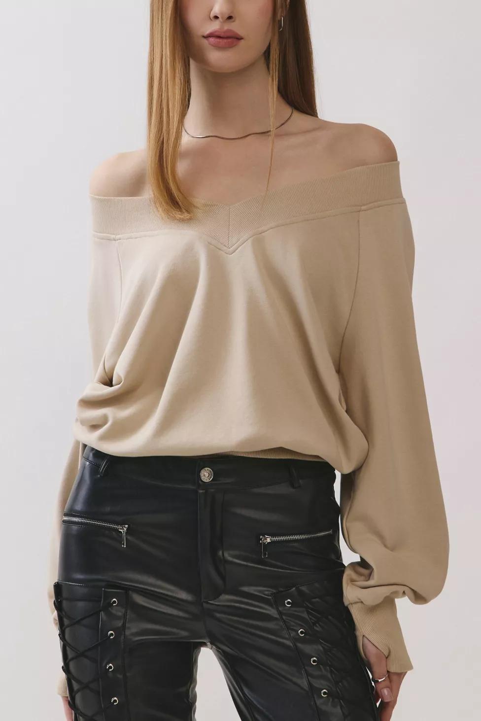 Personal Code Ophelia Off The Shoulder Sweatshirt by PERSONAL CODE