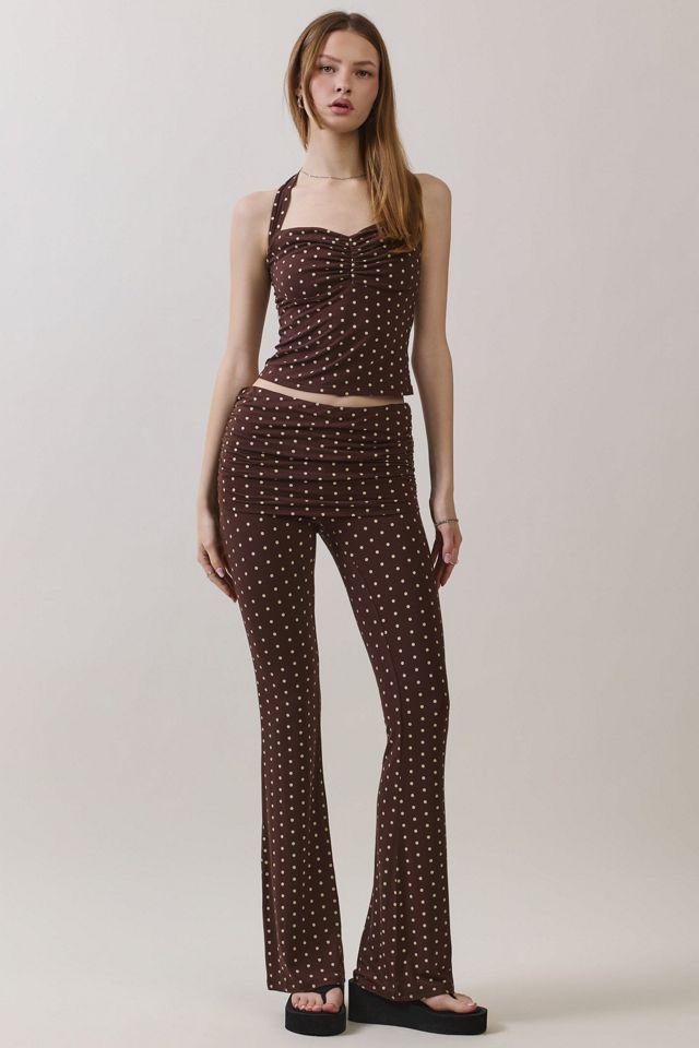 Personal Code Polka Dot Print Foldover Flare Pants by PERSONAL CODE