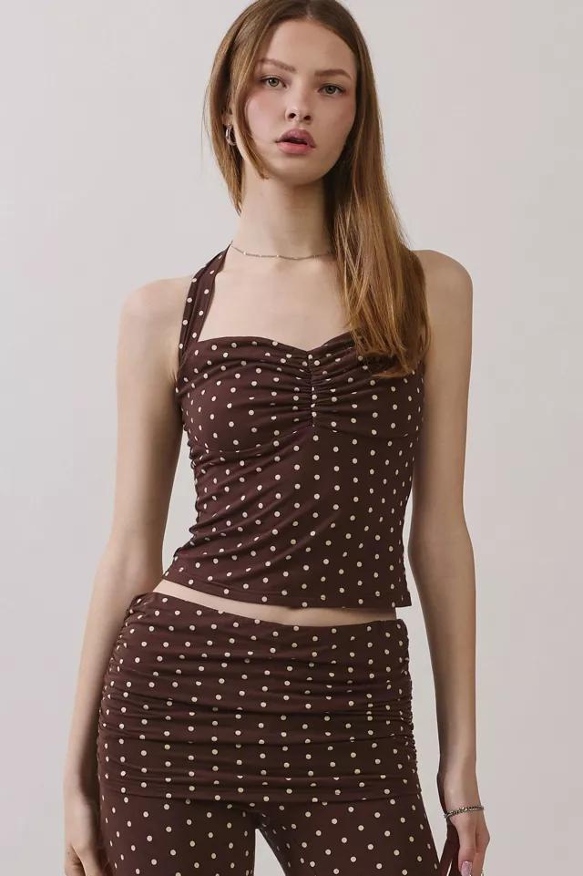 Personal Code Polka Dot Print Halter Crop Top by PERSONAL CODE