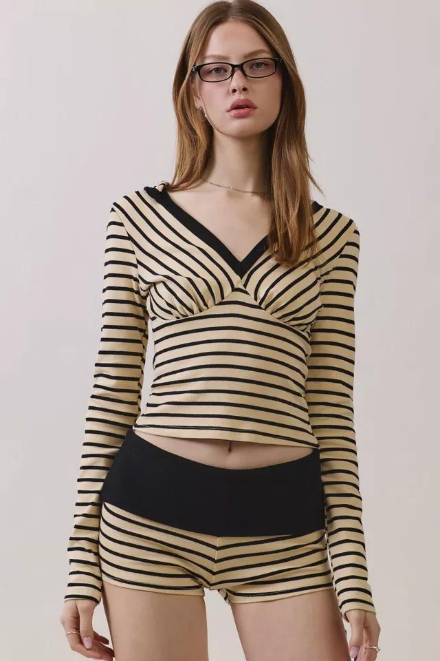 Personal Code Shiloh Stripe Long Sleeve Hooded Top by PERSONAL CODE