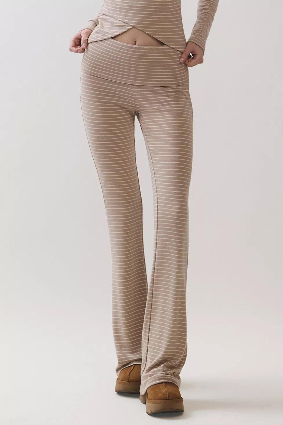 Personal Code Willow Stripe Jersey Flared Pants by PERSONAL CODE