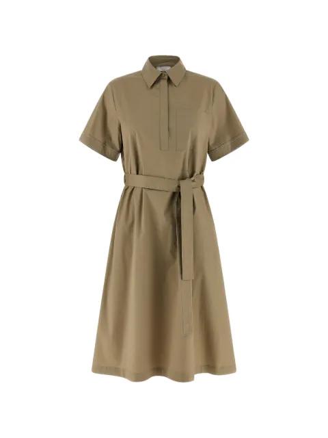 A-line belted shirt dress by PESERICO