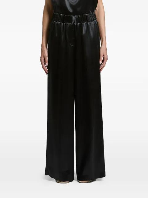 Aurea satin-finish elasticated-waistband trousers by PESERICO