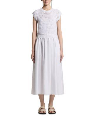 Bi Material Cotton Blend Dress by PESERICO