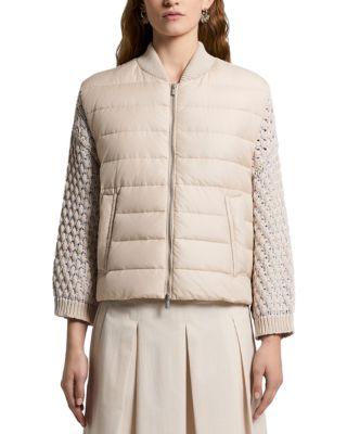 Bomber Collar Puffer Vest by PESERICO