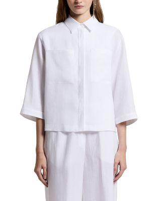 Boxy Leaf Collar Shirt by PESERICO