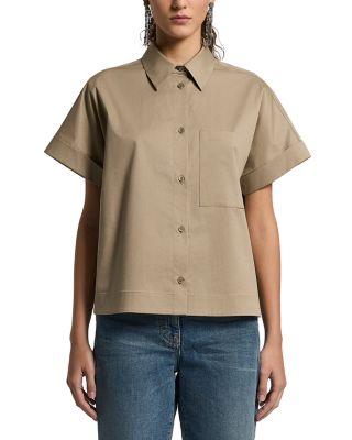 Cuffed Sleeve Camp Shirt by PESERICO