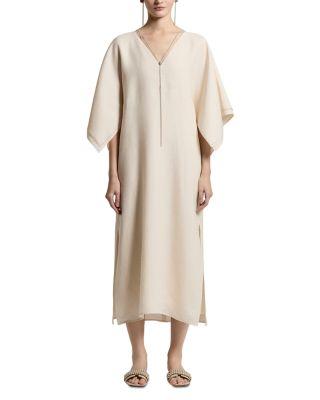 Embellished V Neck Midi Dress by PESERICO