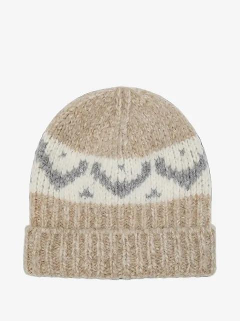 Fair Isle chunky-knit beanie hat by PESERICO