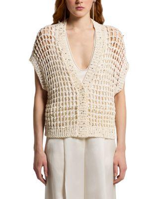 Knitted Short Sleeve Cardigan Sweater by PESERICO