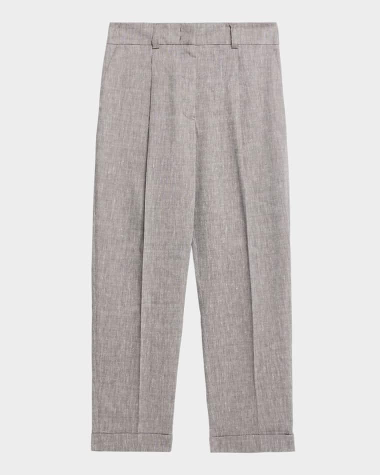 Linen and Wool Flannel Trousers by PESERICO