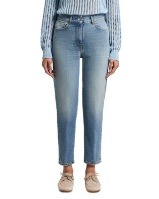 Low Rise Straight Crop Jeans in Ink by PESERICO