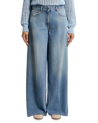 Low Rise Wide Leg Jeans in Ink by PESERICO