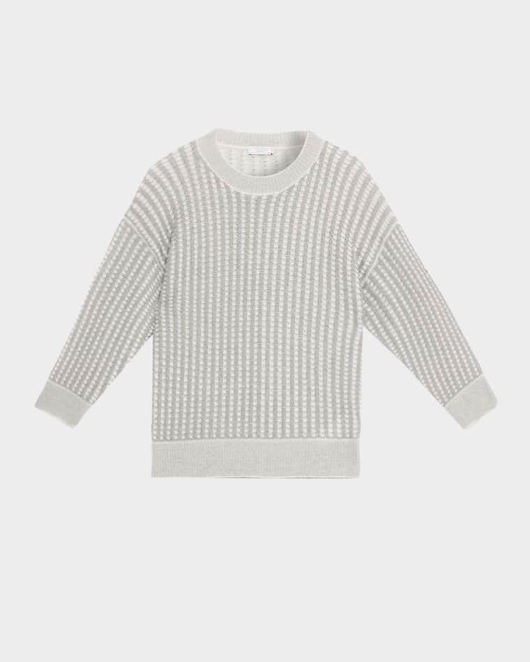Metallic Open-Knit Wool Sweater by PESERICO