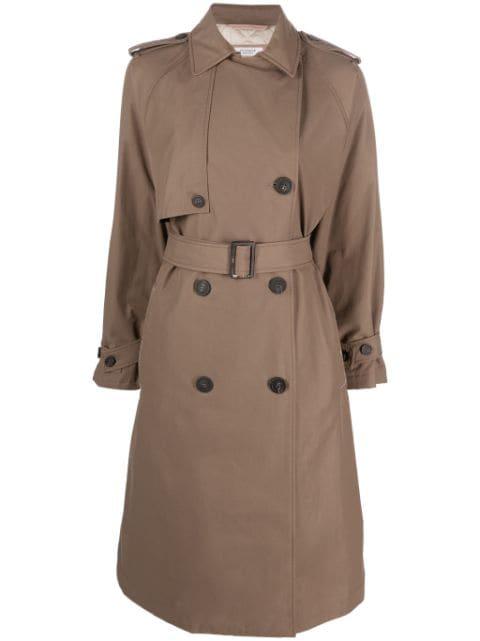 Monili-chain double-breasted trenchcoat by PESERICO