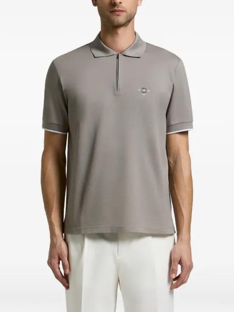 Piquet logo-print zip-fastening polo shirt by PESERICO