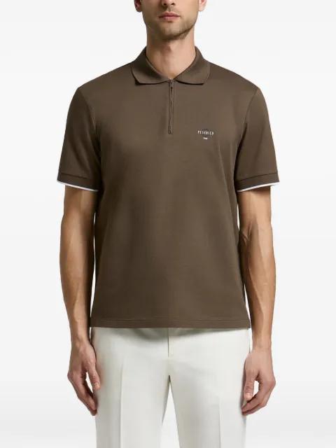Piquet logo-print zip-fastening polo shirt by PESERICO