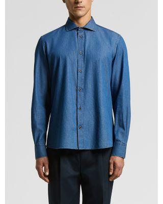 Regular Fit Chambray Dress Shirt by PESERICO