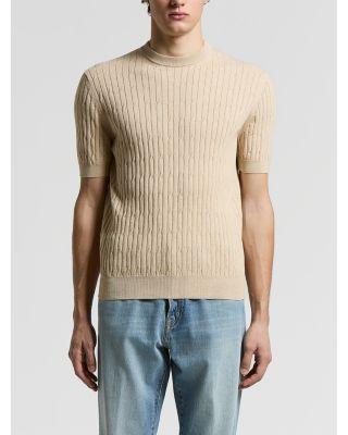 Regular Fit Cotton Yarn Ribbed Sweater T-Shirt by PESERICO