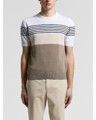Regular Fit Stripe Colorblock Sweater T-Shirt by PESERICO