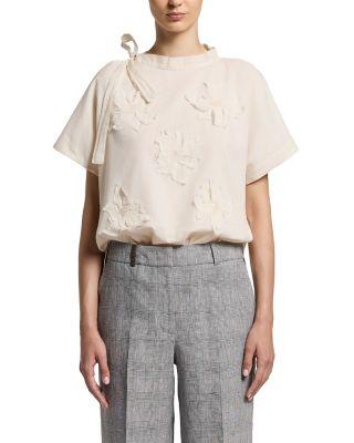 Sash Neck Appliqu&eacute; Top by PESERICO