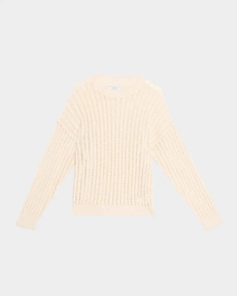 Sequined Cotton Cordonnet Sweater by PESERICO