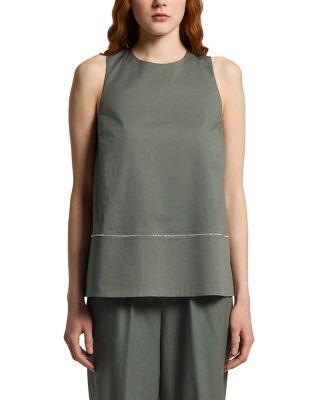 Sleeveless Round Neck Top by PESERICO