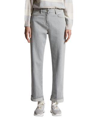 Straight Jeans in Silver Salt Grey by PESERICO