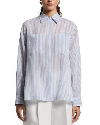 Striped Patch Pocket Shirt by PESERICO