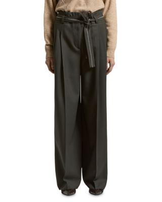 Wide Waistband Pleated Trousers by PESERICO