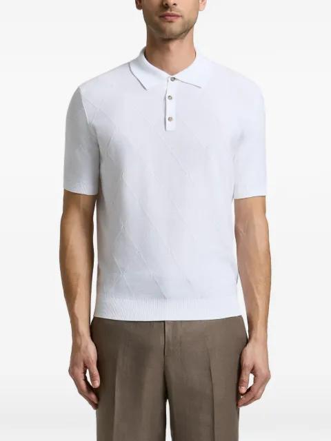 argyle-knit short-sleeve polo shirt by PESERICO