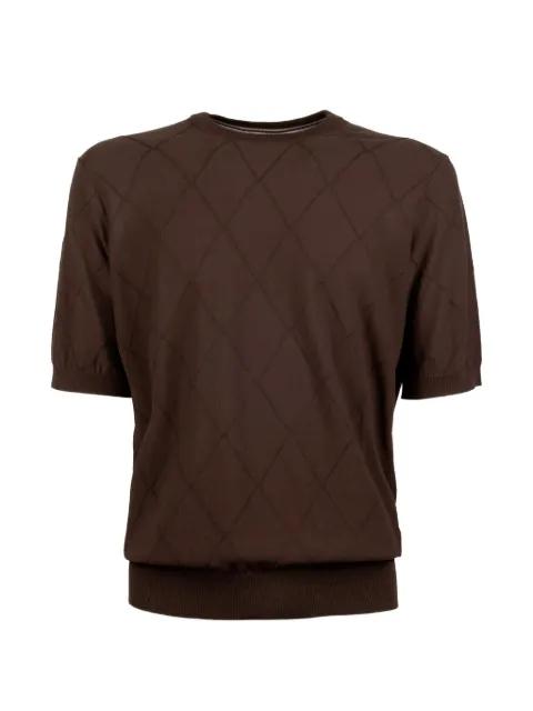 argyle short-sleeve T-shirt by PESERICO