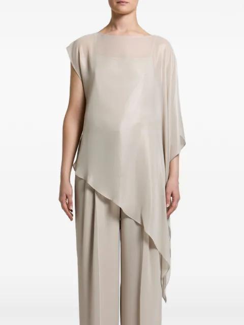 asymmetric-hem metallic-finish top by PESERICO