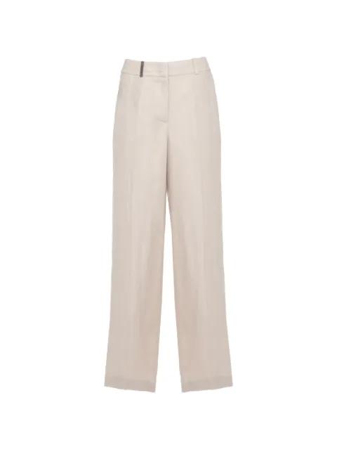 bead-detail wide-leg trousers by PESERICO
