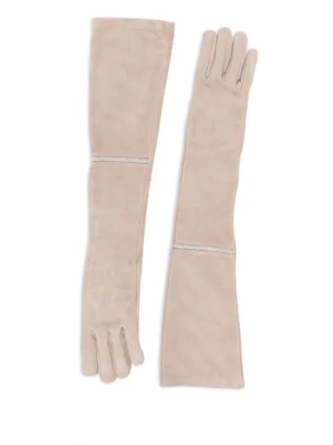 bead-embellished gloves by PESERICO