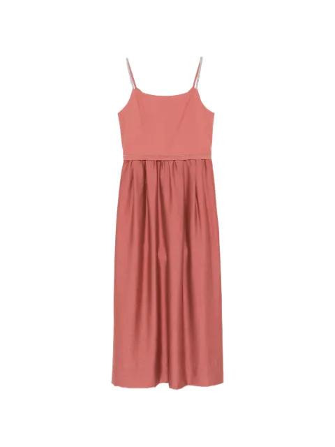 bead-embellished pleated midi dress by PESERICO