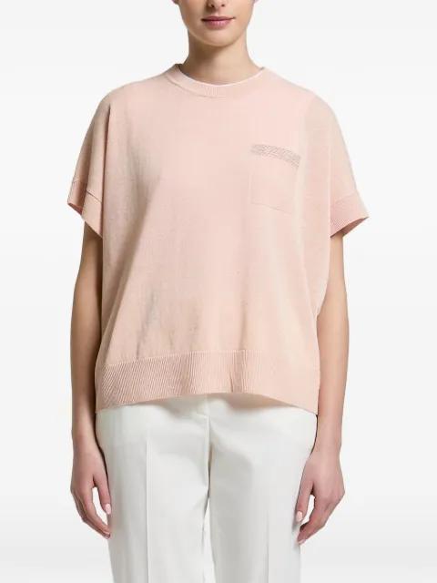 bead-embellished pocket sweater by PESERICO